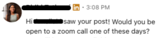 LinkedIn conversation example 1
